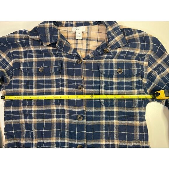 Japna Two Toned Plaid Shacket Button Down Women’s Medium - Picture 4 of 4